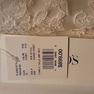 Strapless tulle drop waist wedding dress